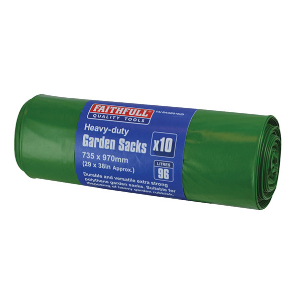  FAIBAGGS10HD Heavy-Duty Strong Garden Sacks (Roll 10)