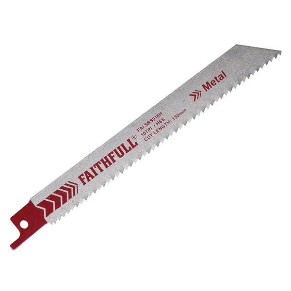 Faithfull FAISBS918H S918H Sabre Saw Blade Metal 150mm 10 TPI (Pac...