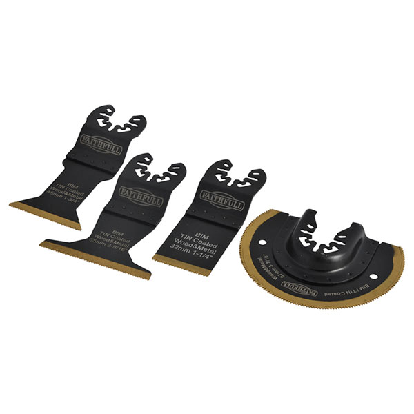 Faithfull FAIMFBMKIT4 Multi-Function Titanium Blade Set 4 Piece