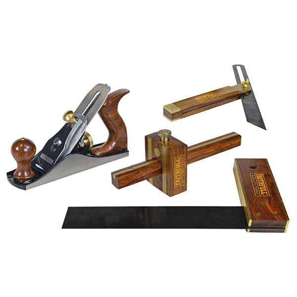  FAIPLANEKIT Plane & Woodworking Set of 4 in Wooden Box