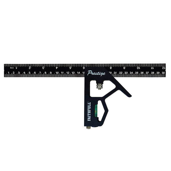 Faithfull 717L12 Prestige Combination Square Black Aluminium 300mm...