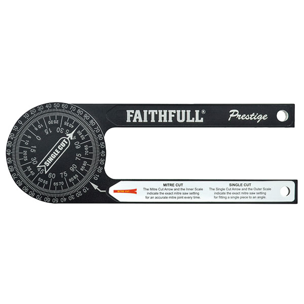 Faithfull 755001 Prestige Mitre Saw Protractor Black Aluminium