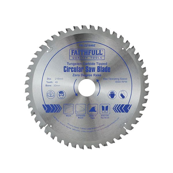 Faithfull FAIZ25080Z TCT Circular Saw Blade Zero Degree 250 x 30mm...