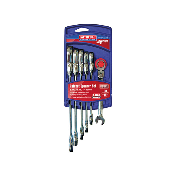 Click to view product details and reviews for Faithfull Faisparat6s Ratchet Combination Spanner Flex Head Set 6.