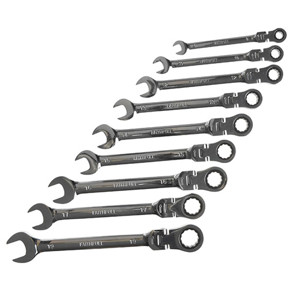 Click to view product details and reviews for Faithfull Faisparat9s Ratchet Combination Spanner Flex Head Set 9.