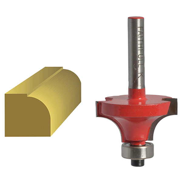 Faithfull FAIRB41 Router Bit TCT Rounding Over 15.8mm x 9.5mm 1/4i...