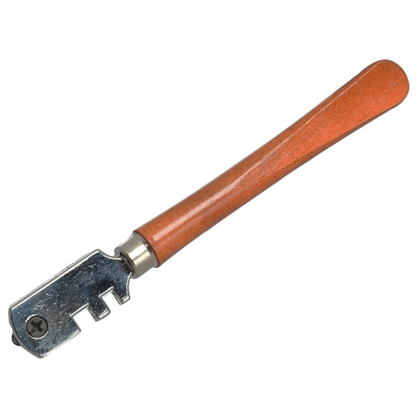  8150A-1 Six Wheel Glasscutter Tungsten Carbide - Wood Handle