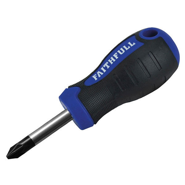 Faithfull FAISDPZ2S Soft Grip Stubby Screwdriver Pozidriv Tip PZ2 ...