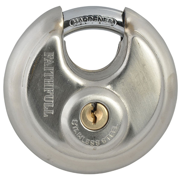 Faithfull DP9070 Stainless Steel Discus Padlock 70mm