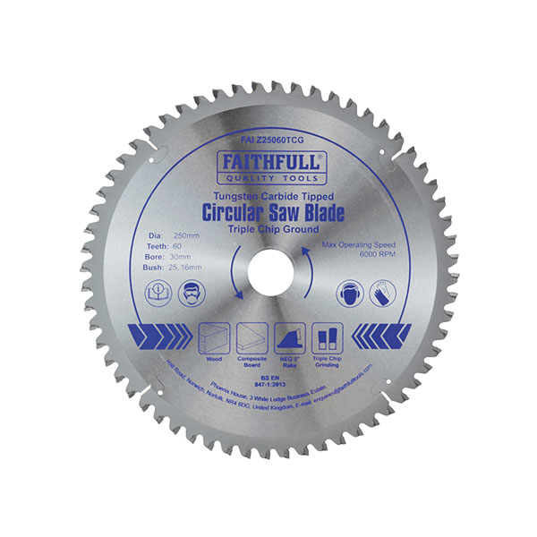 Faithfull FAIZ21648TCG TCT Circular Saw Blade Triple Chip Ground 2...