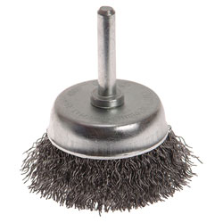 Wire Cup Brush 50mm x 6mm Shank, 0.30mm Wire