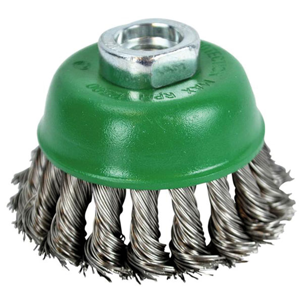 Faithfull FAIWBT65S Wire Cup Brush Twist Knot 65mm M14x2 Bore