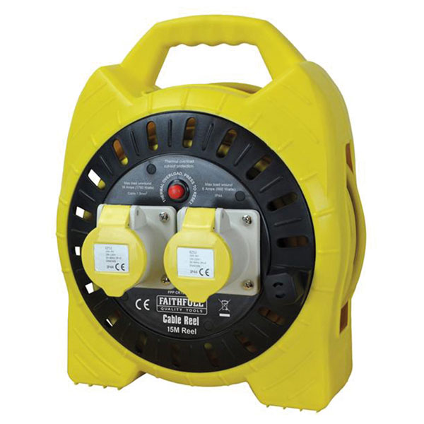 Faithfull Power Plus FPPCR15MSEL Semi-Enclosed Cable Reel 110V 16A...