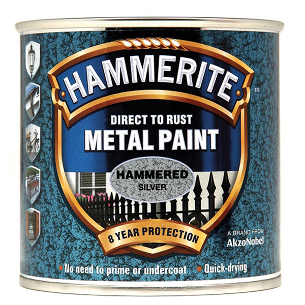 Hammerite 5158237 Direct to Rust Hammered Finish Metal Paint Black...