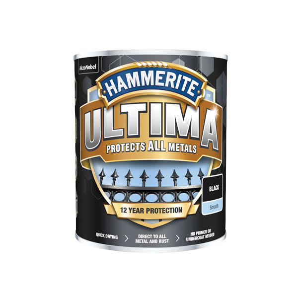 Hammerite 5362529 Ultima Metal Paint Smooth Ruby Red 750ml