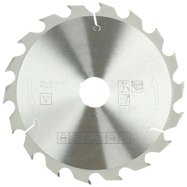 Circular Saw Blade 185 x 30mm x 18T | Rapid Online