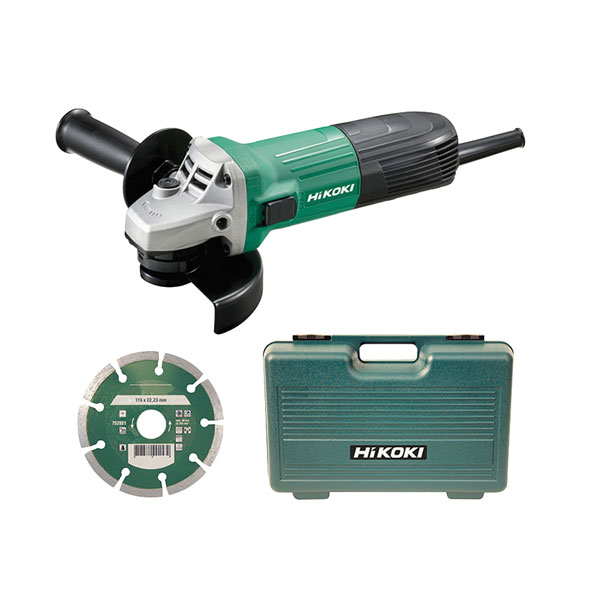 Hikoki G12stx J7 Angle Grinder 115mm Diamond Blade And Case 600w 240v