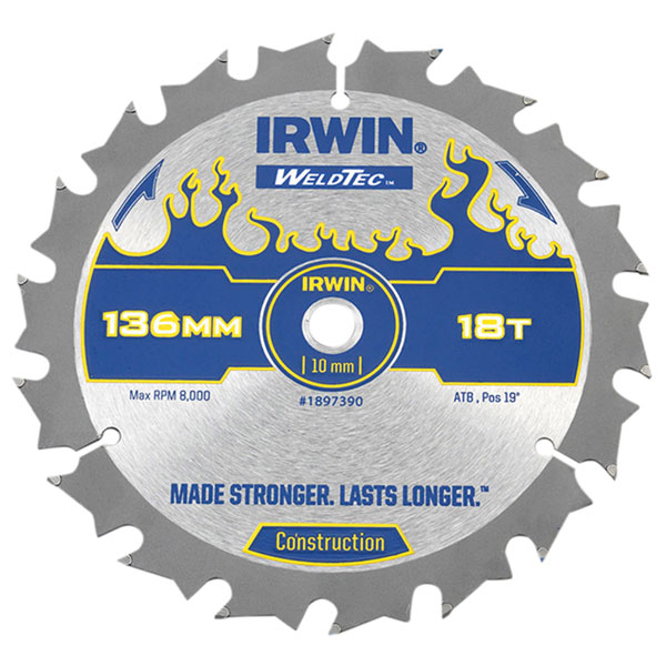 ® 1897392 Weldtec Cordless Circular Saw Blades 165 x 20mm x 18T ATB