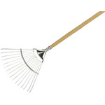 Stainless Steel Long Handled Lawn & Leaf Rake, FSC®