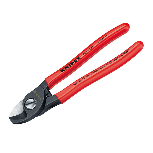 Knipex 95 21 165 SB Cable Shears with Return Spring PVC Grip 160mm...