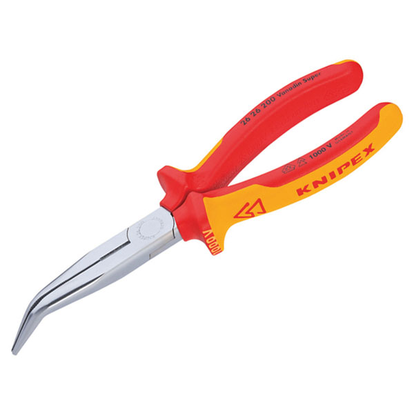 Knipex 26 26 200 SB VDE Long Bent Snipe Nose Side Cutting Pliers 200mm