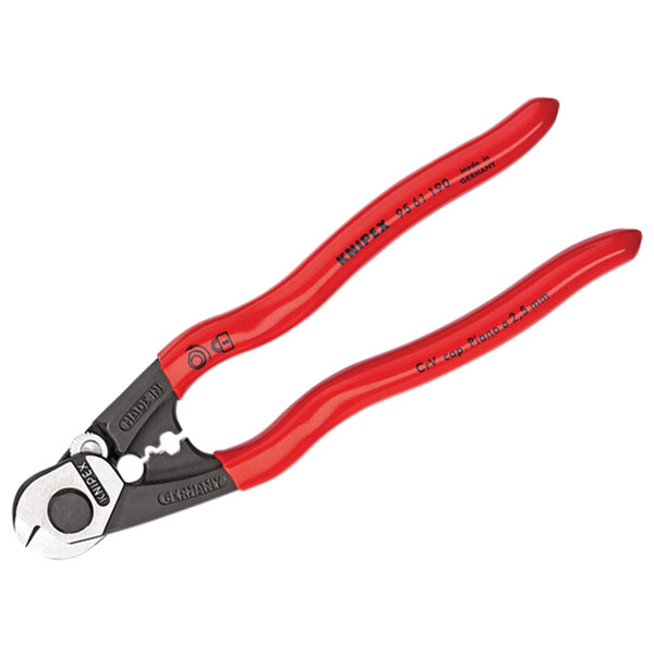 Knipex 95 62 190 SB Wire Rope/Bowden Cable Cutters Multi-Comp Grip...