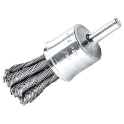 Knot End Brush with Shank 19mm, 0.35 Steel Wire