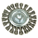 Knot Wheel Brush 100 x 12mm M14 Bore, 0.50 Steel Wire