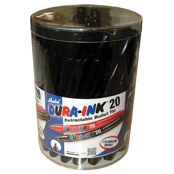 Markal MRK-96577 DURA-INK® 20 Retractable Marker - Black (Tub 24)