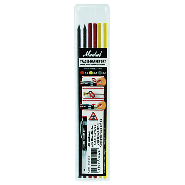 Markal MRK-96263 TRADES-MARKER® DRY Assorted Refills (Pack 6)