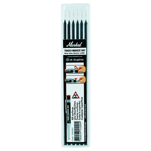 Markal MRK-96262 TRADES-MARKER® DRY Graphite Refills (Pack 6)
