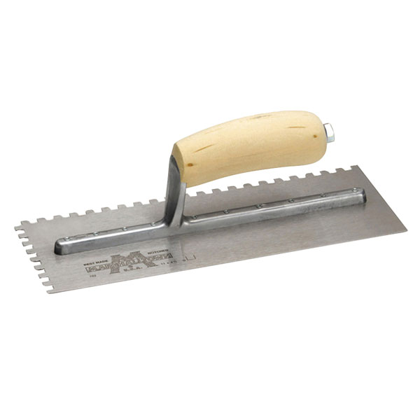 Marshalltown M702S Notched Trowel Square 1/4in Wooden Handle 11 x ...
