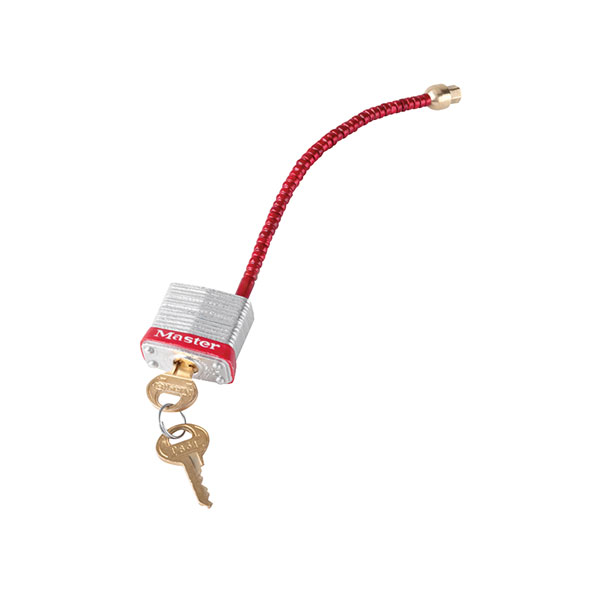 Master Lock 7C5RED Lockout Padlock with Flexible Braided Steel Cab...