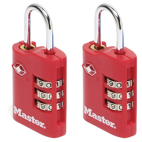 Master Lock 4686EURT TSA 3-Digit Combination Zinc 30mm Padlock x 2