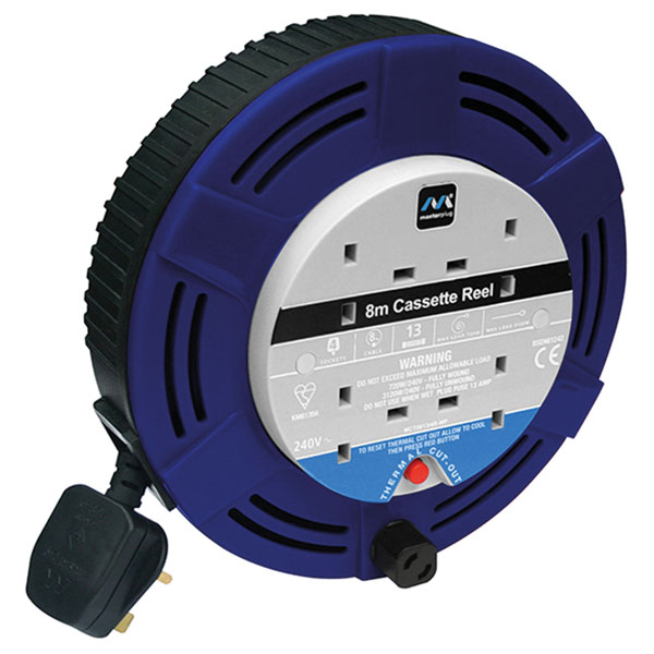 Masterplug LCT1510/4R Cassette Cable Reel 240V 10A 4-Socket Therma...