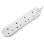 Extension Lead 240V 4-Gang 13A White 2m