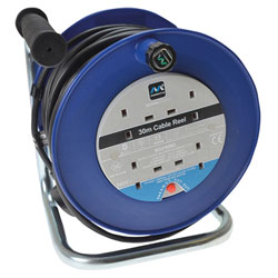 Heavy-Duty Cable Reel 240V 13A 4-Socket Thermal Cut-Out 50m