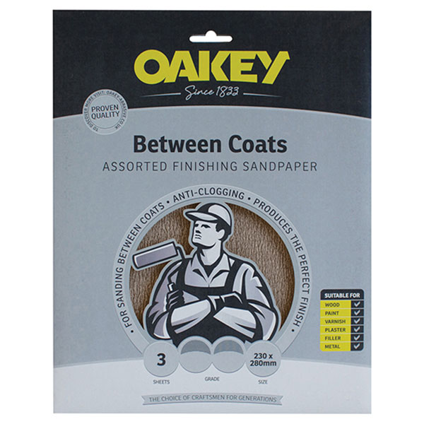 Oakey 66261116760 Between Coats Finishing Sandpaper 230 x 280mm As...