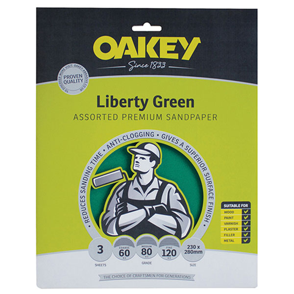 Oakey 63642584727 Liberty Green Aluminium Oxide Sheets 230 x 280mm...