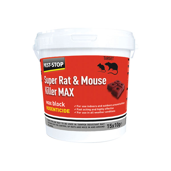 Pest-Stop PSWB03 Super Rat & Mouse Killer MAX Wax Blocks