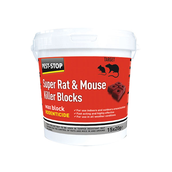 Pest-Stop PSWB04 Super Rat & Mouse Killer Wax Blocks