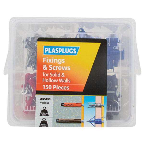  KMIX150 Fixings & Screws Kit for Solid & Hollow Walls, 150 Piece