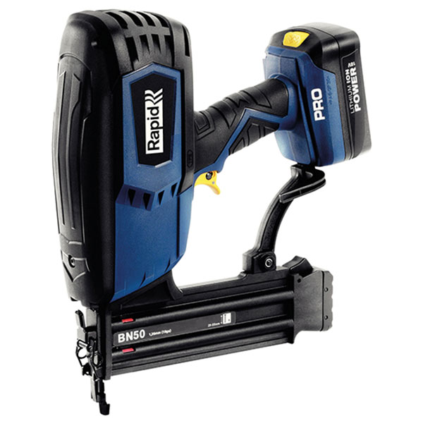 Rapid 5001121 PRO BN50 Cordless Brad Nailer 18 Gauge 18V 2 x 2.0Ah...
