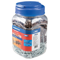 Brown UNO® Plugs & Screws in Jar (450 Plugs + 450 Screws)