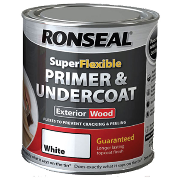 Ronseal 36466 Super Flexible Wood Primer & Undercoat White 750ml