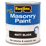 Quick Dry Masonry Paint Matt Black 250ml