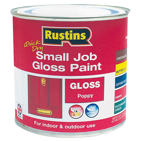 Rustins SPPOW250 Quick Dry Small Job Satin Paint Poppy 250ml