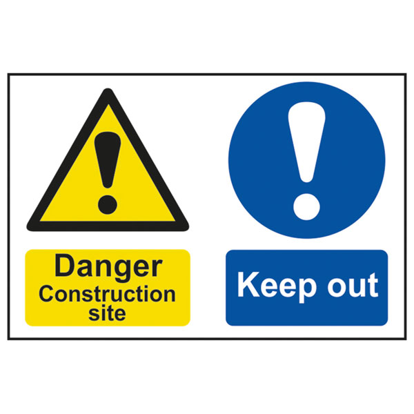 Scan 4005 Danger Construction Site Keep Out - PVC 600 x 400mm