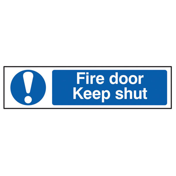 Scan 5004 Fire Door Keep Shut - PVC 200 x 50mm
