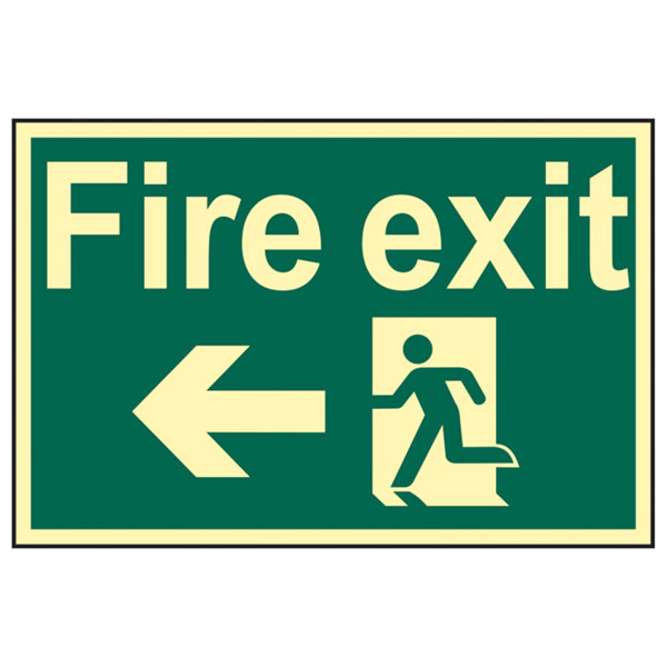 Scan 1583 Fire Exit Running Man Arrow Left - Photoluminescent 300 ...